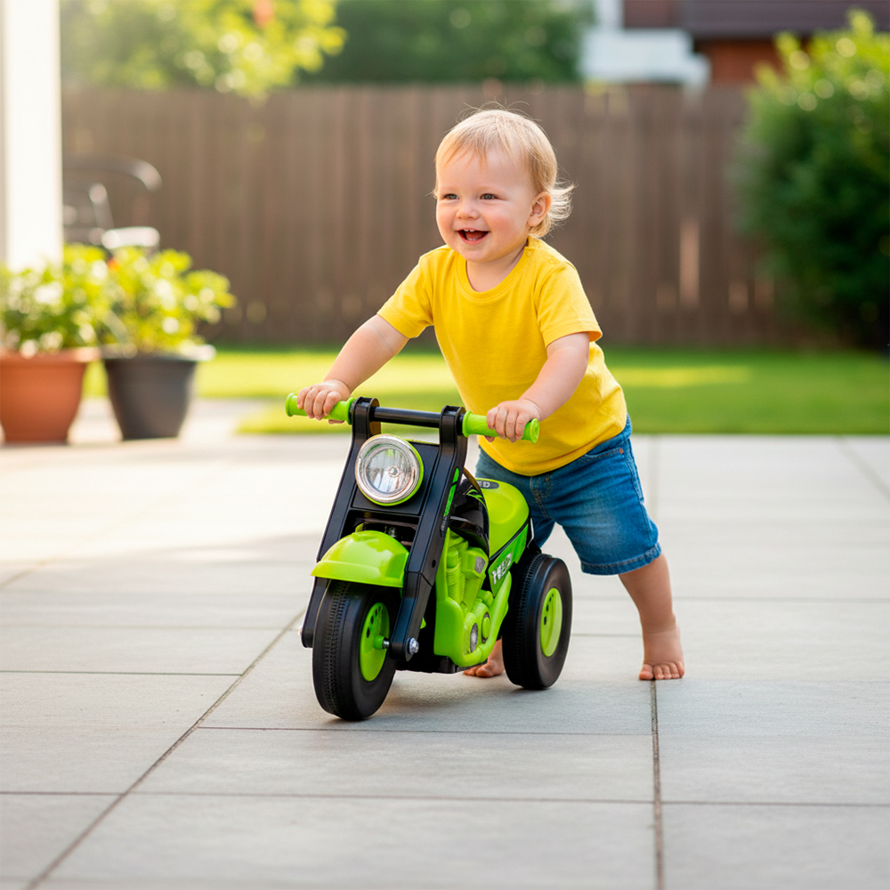 Xiamen Moto De Empurrar Infantil Verde Brinquedo Andador
