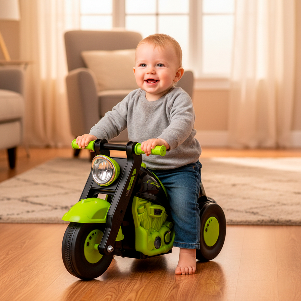 Xiamen Moto De Empurrar Infantil Verde Brinquedo Andador