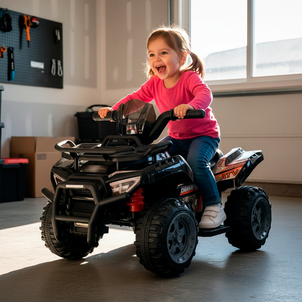 Quadriciclo Elétrico Xiamen Preto Passeio Criança 4 Roda