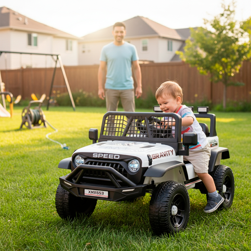 Carro Elétrico Infantil Xiamen 12V 2 Motores Branco