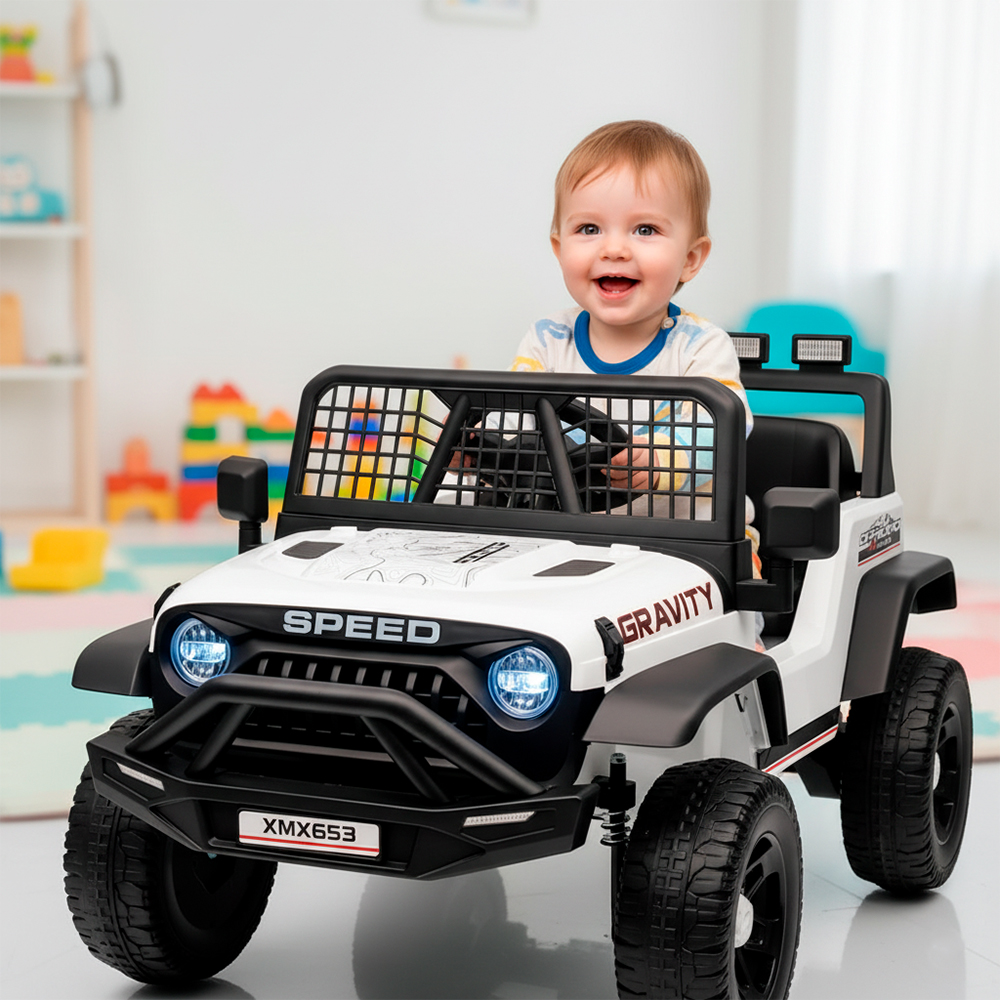 Carro Elétrico Infantil Xiamen 12V 2 Motores Branco