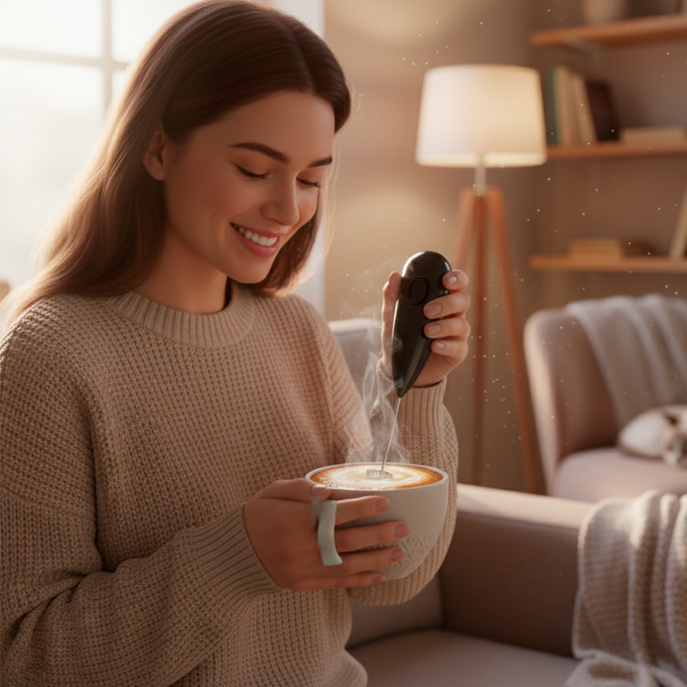 Mini Mixer Hoping Elétrico Batedor Para Café e Bebidas