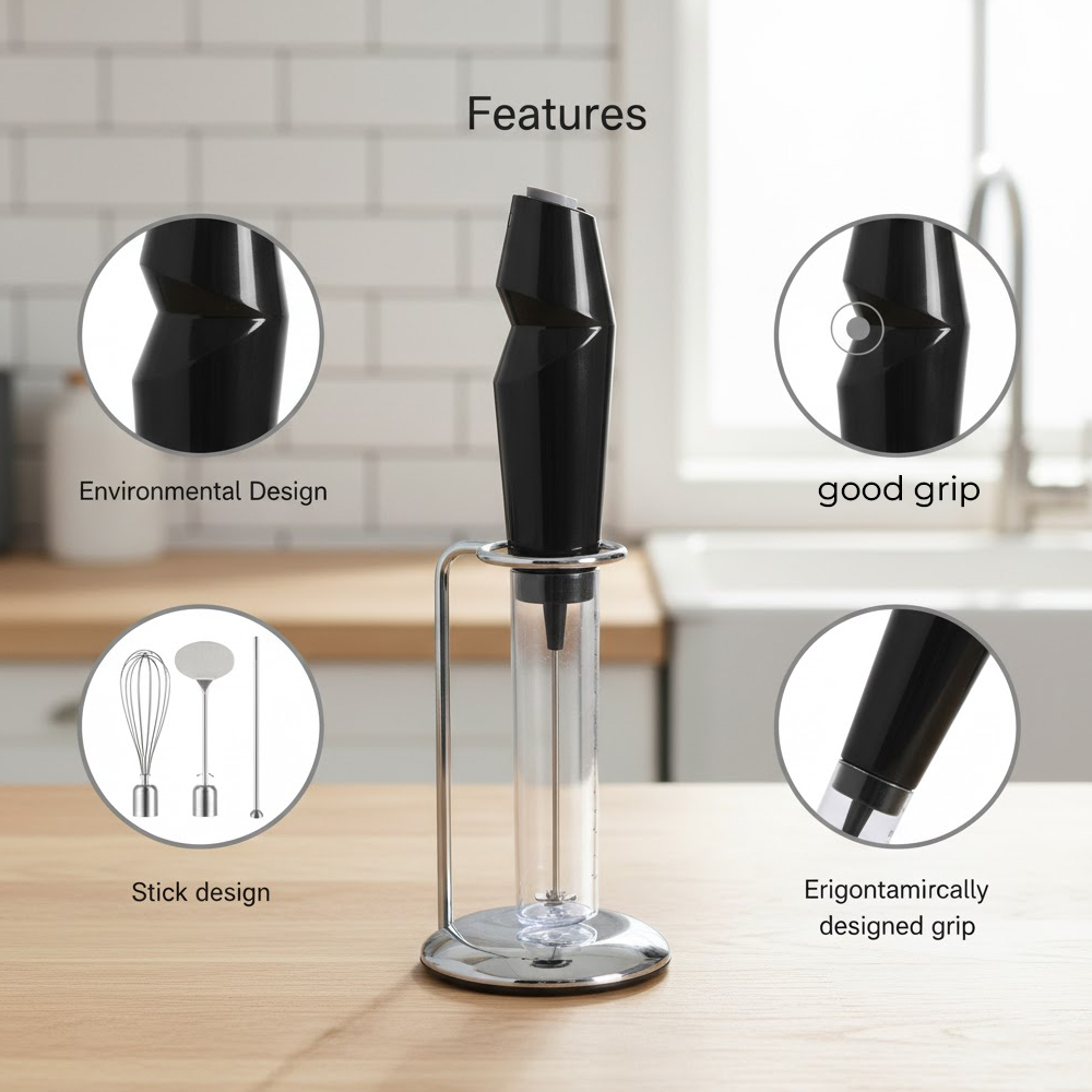 Hoping Mixer Elétrico Portátil Espumador Leite Café Inox