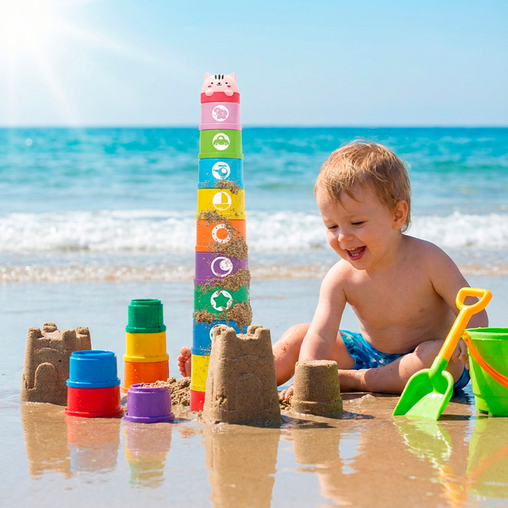 Life Copos Empilháveis Infantil Brinquedo Educativo p/Banho