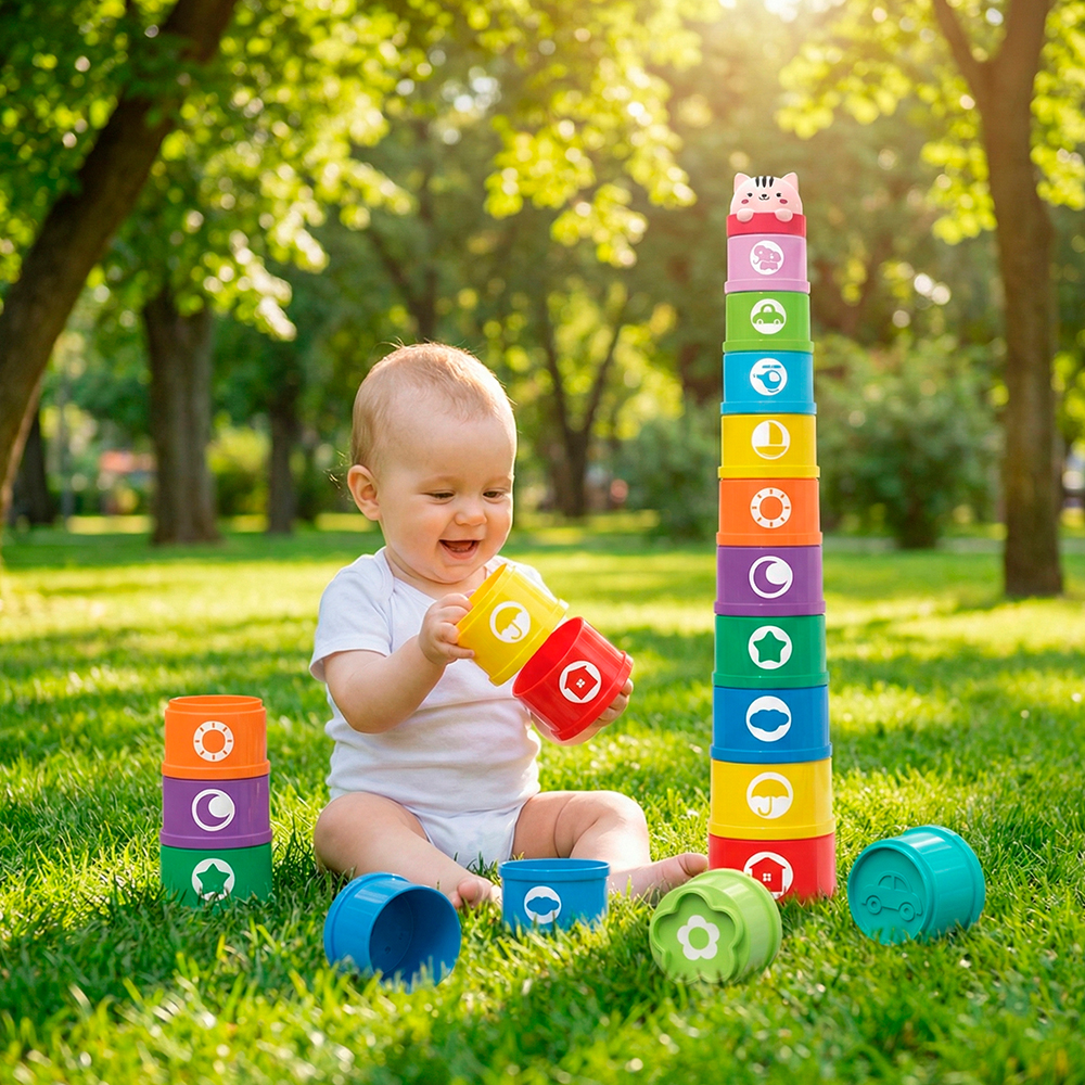 Life Copos Empilháveis Infantil Brinquedo Educativo p/Banho