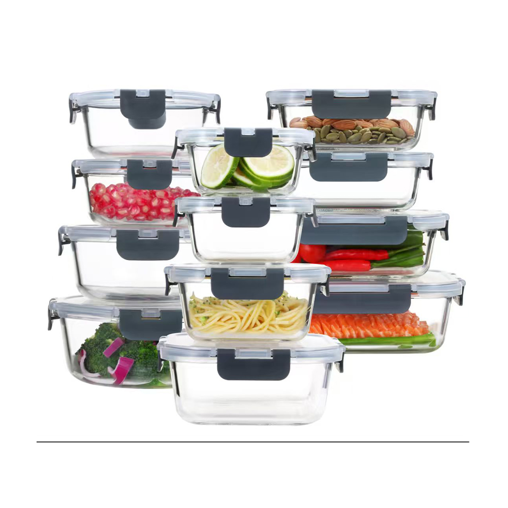 Potes Vidro Borosilicato Life 12 Pçs Tampa Hermética Marmita