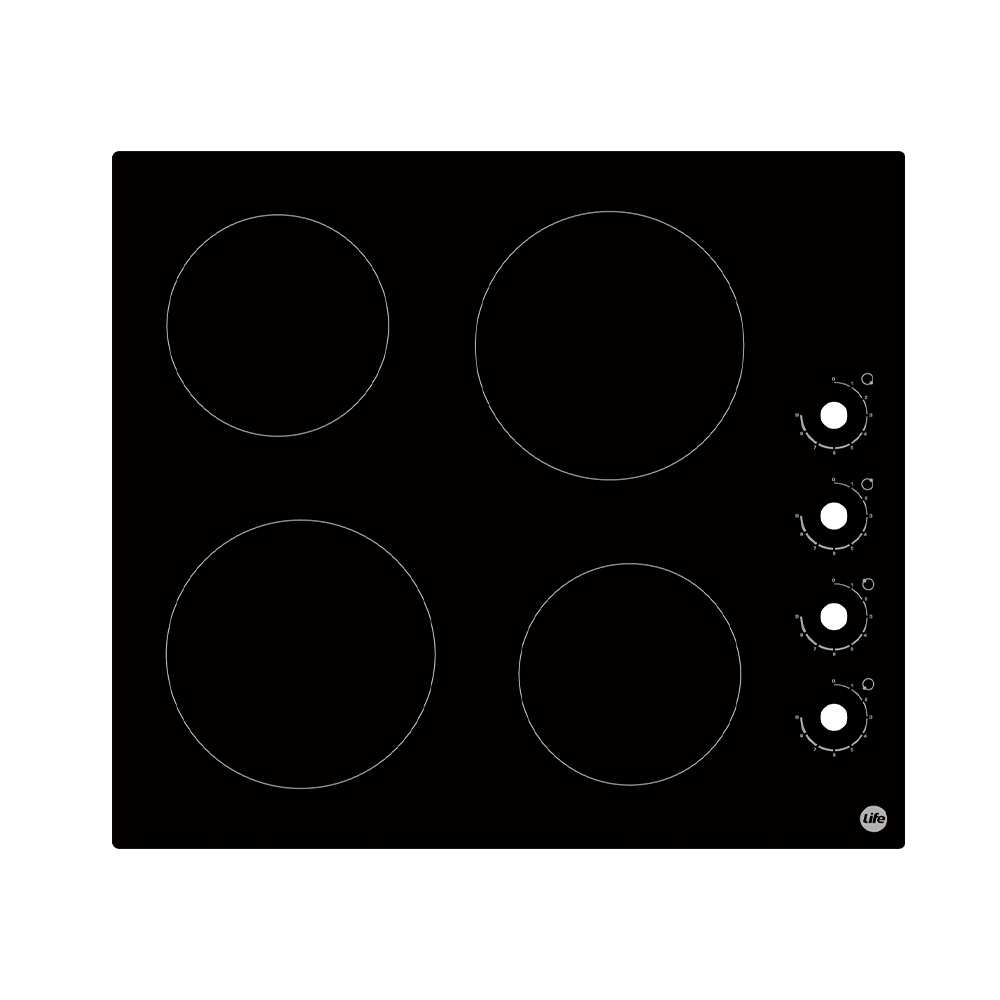 Cooktop Cerâmico Life 4 Zonas Preto Touch Cozinha Moderna