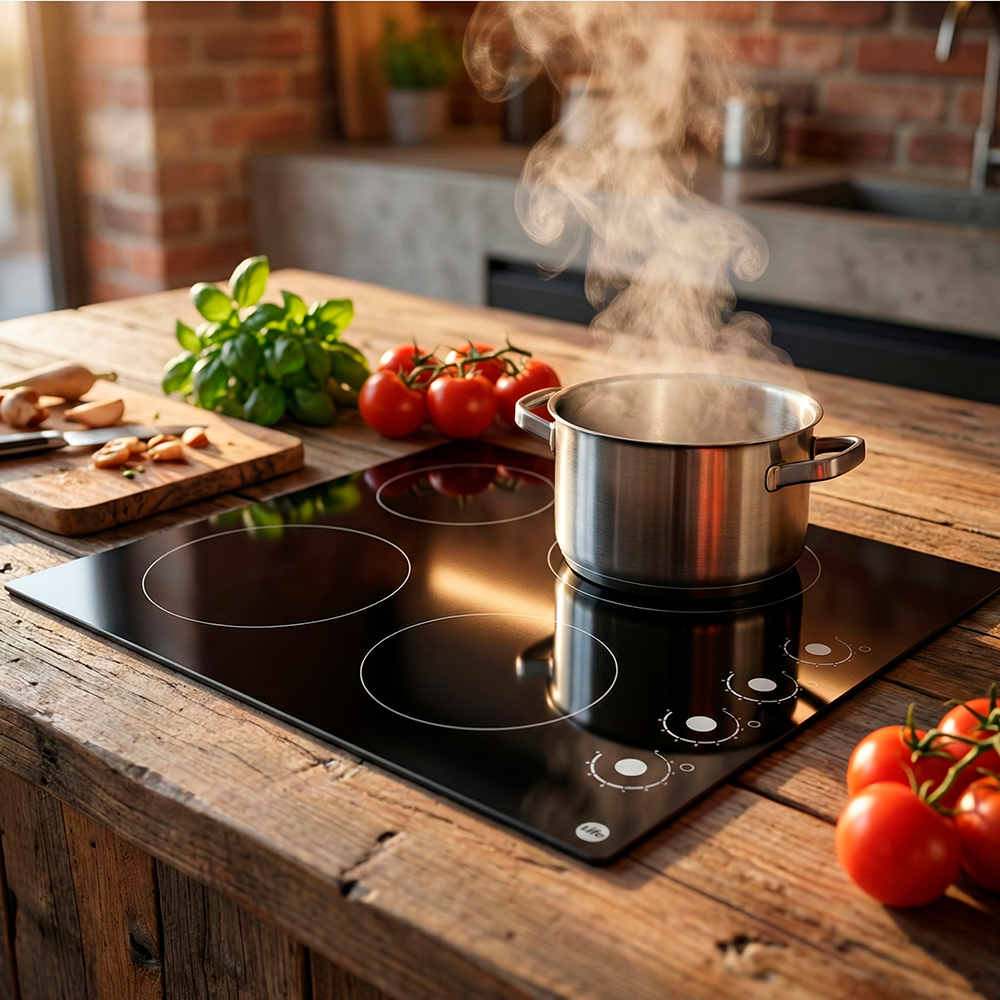 Cooktop Cerâmico Life 4 Zonas Preto Touch Cozinha Moderna
