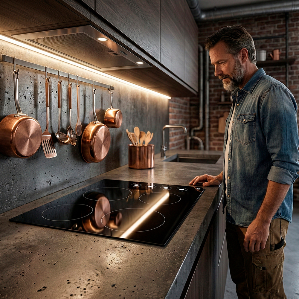 Cooktop Cerâmico Life 4 Zonas Preto Touch Cozinha Moderna