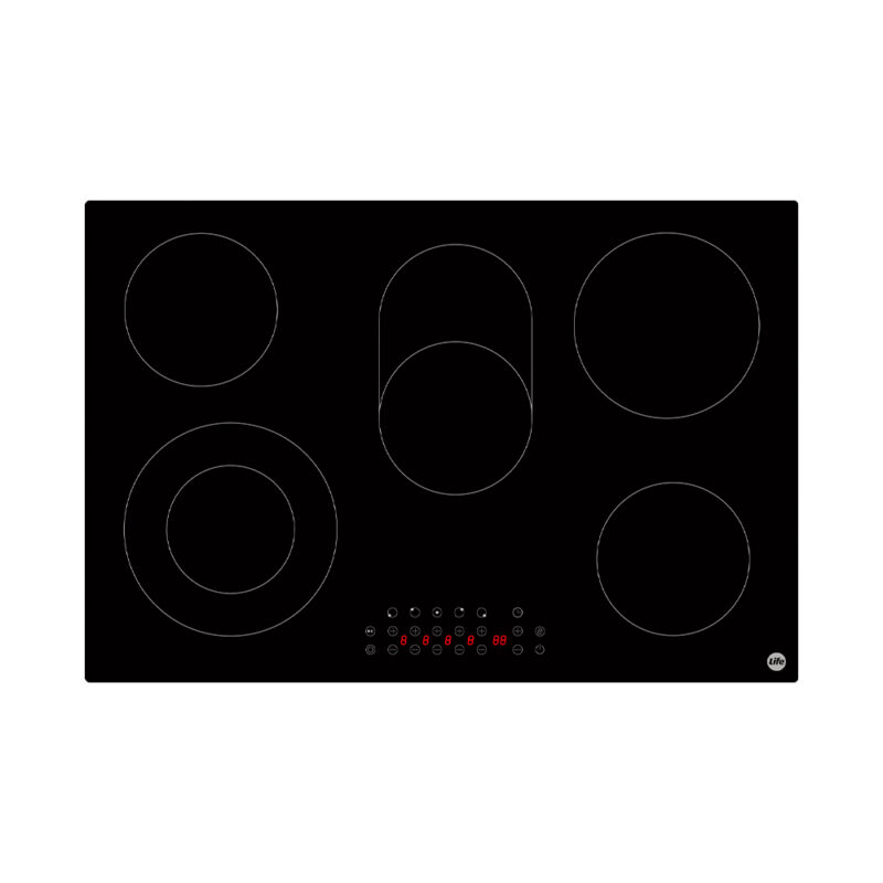 Cooktop Vitroceramico Life 5 Zonas Preto Alta Performance