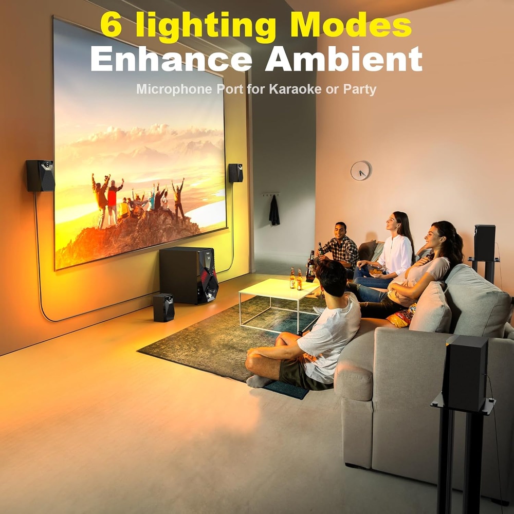 Home Theater Bobtot B79 1000W 5.1 Bluetooth Subwoofer 8 HDMI