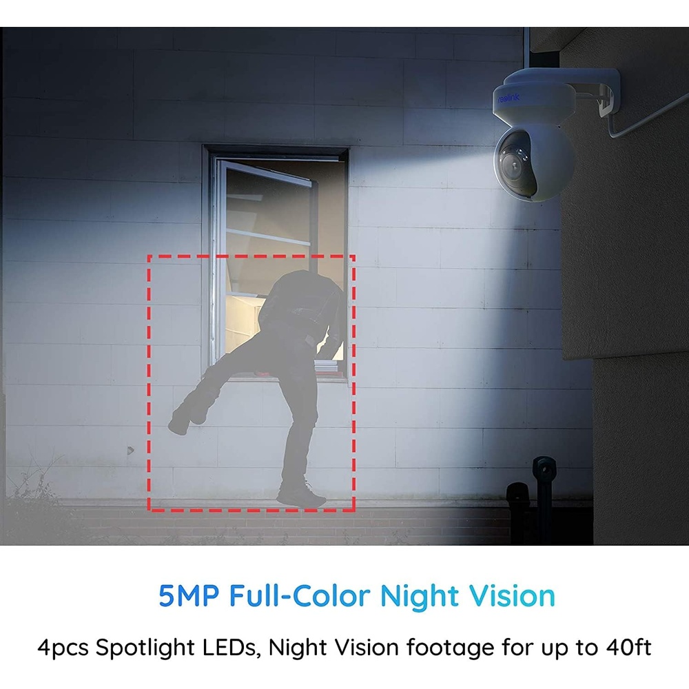 Câmera Reolink E1 5MP PT 3X Dual Band IA Visão Colorida