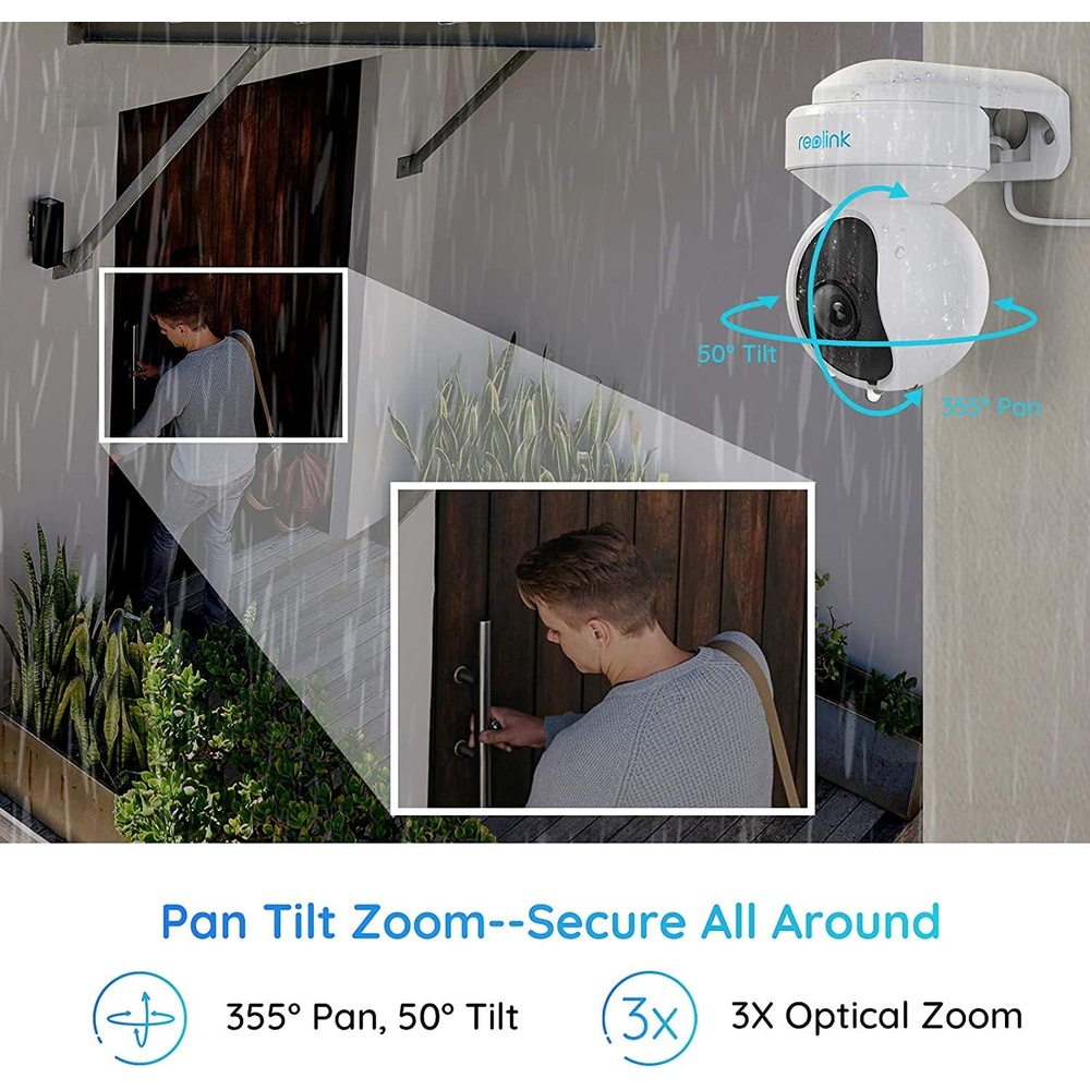 Câmera Reolink E1 5MP PT 3X Dual Band IA Visão Colorida