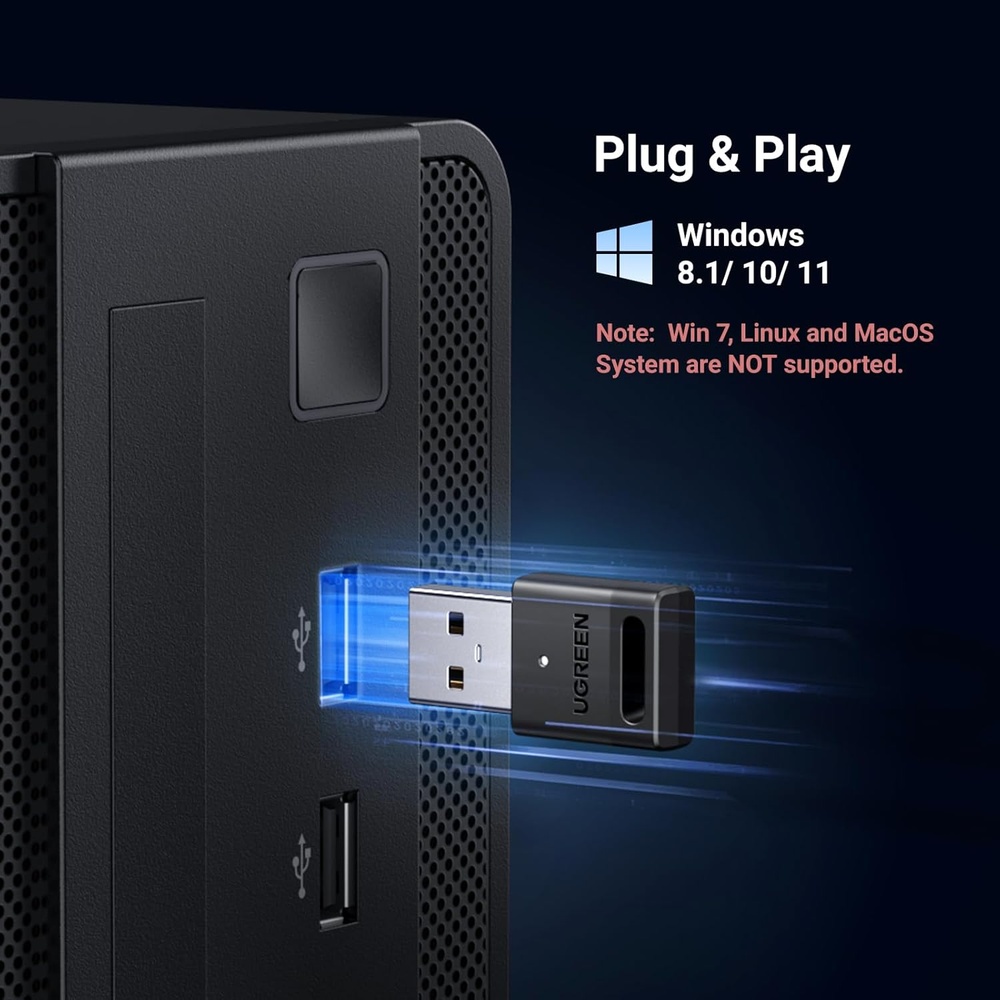 Adaptador USB Bluetooth 5.3 Ugreen para PC 5 Dispositivos