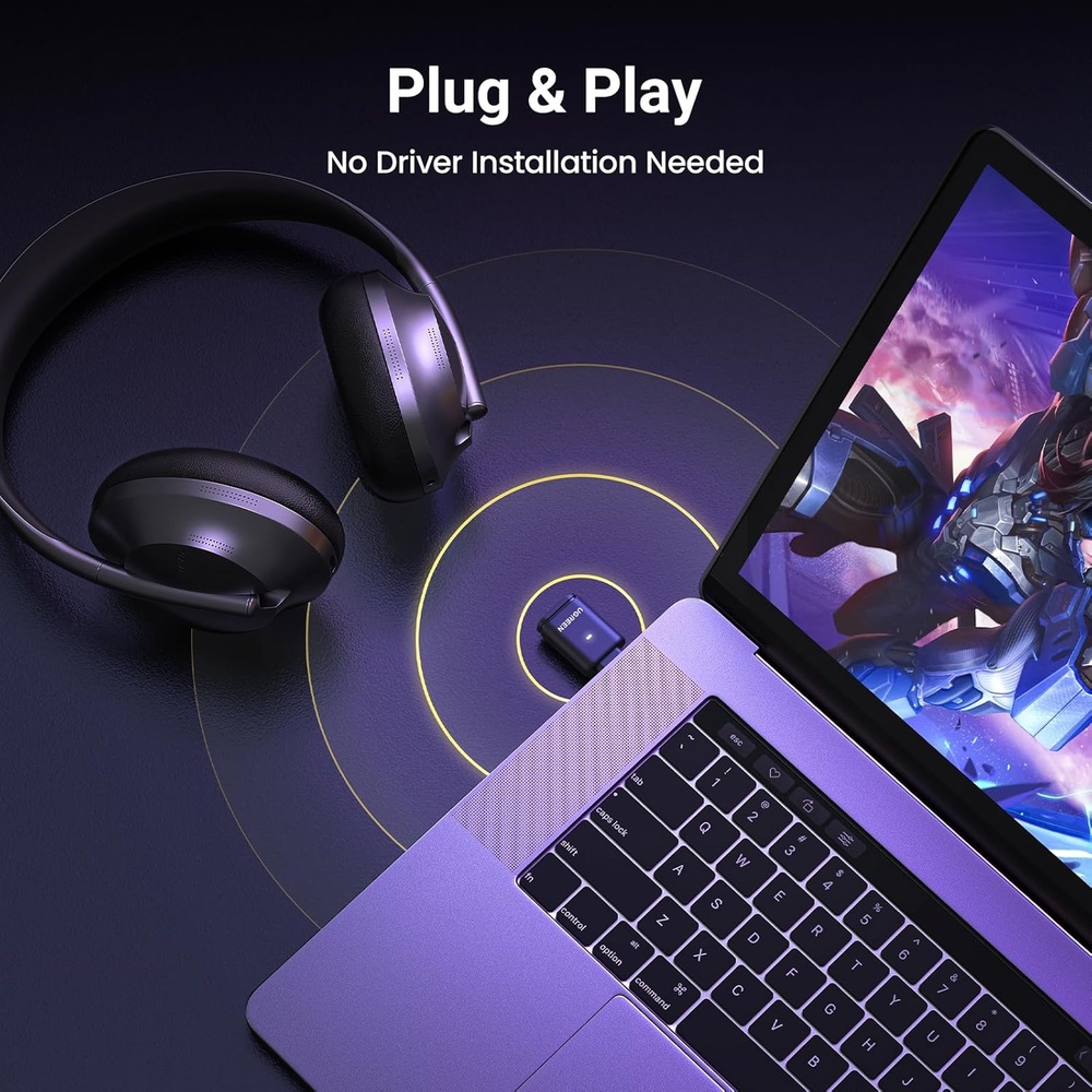 Transmissor Bluetooth Ugreen Usb C Ps5 Áudio Baixa Latência