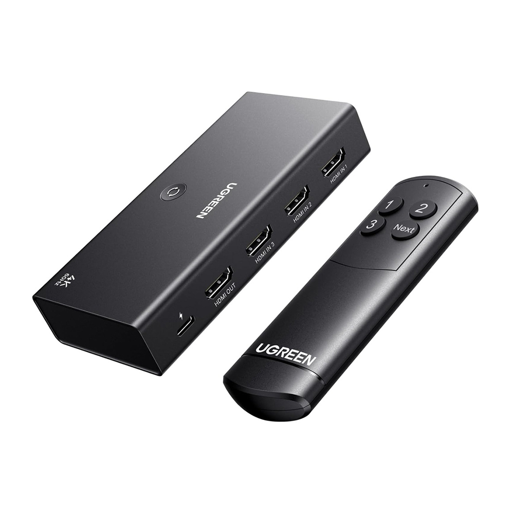 UGREEN Seletor HDMI 3x1 4K 60Hz Controle Ps5 Xbox Plug Play