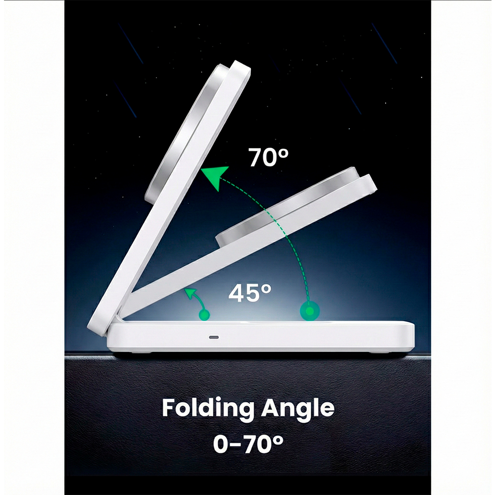 Ugreen Carregador Sem Fio Magnético 2 em 1 Qi2 20W MagSafe