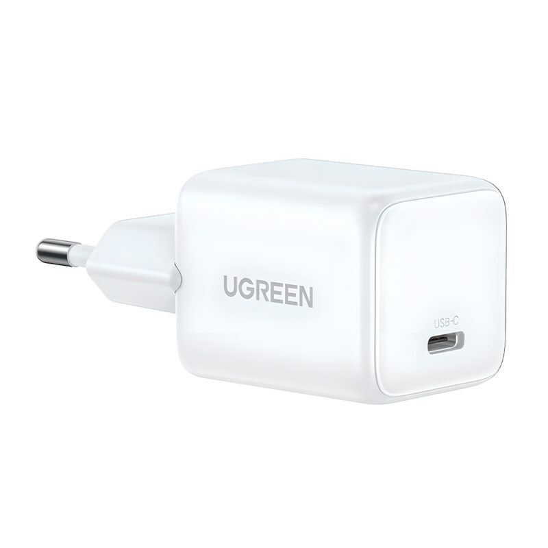 Carregador Ugreen 20W USB-C GaN PD3.0 QC4 Rápido Branco