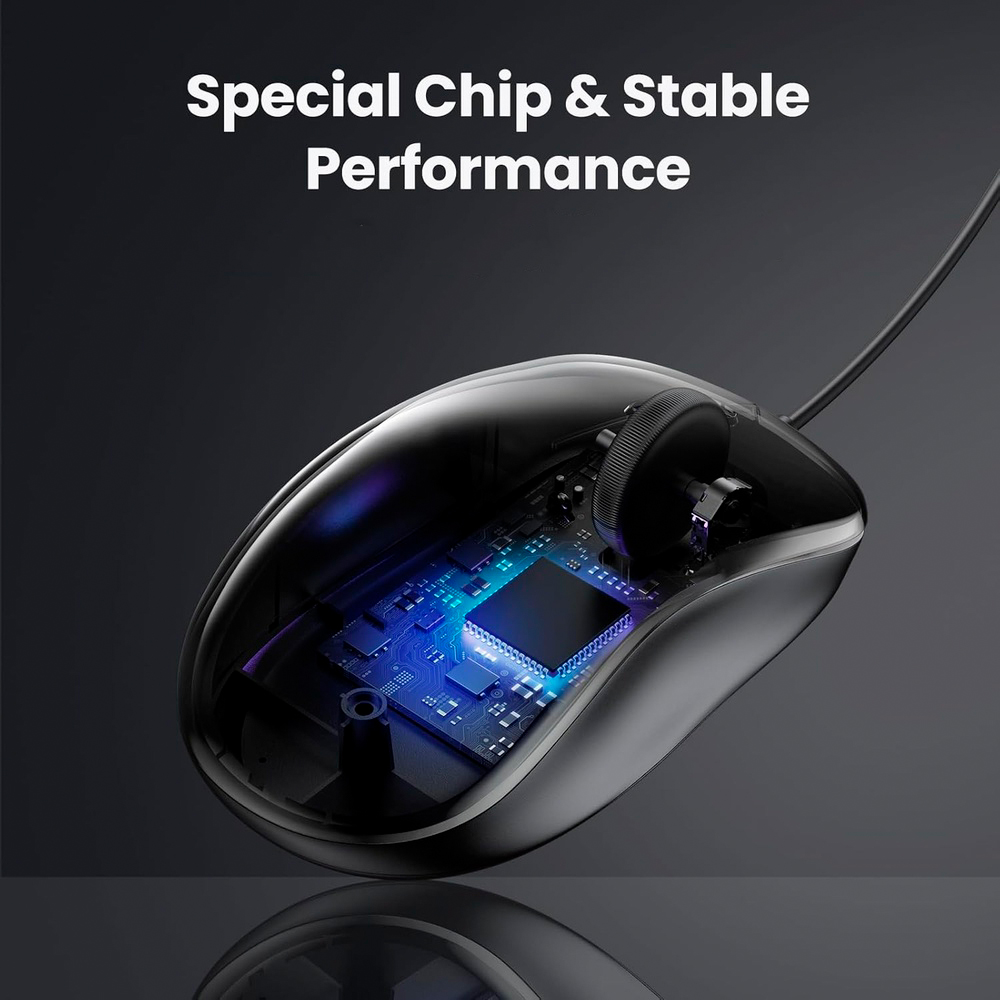 Mouse com Fio USB Ugreen Silencioso 1200 DPI 3 Botões p/PC