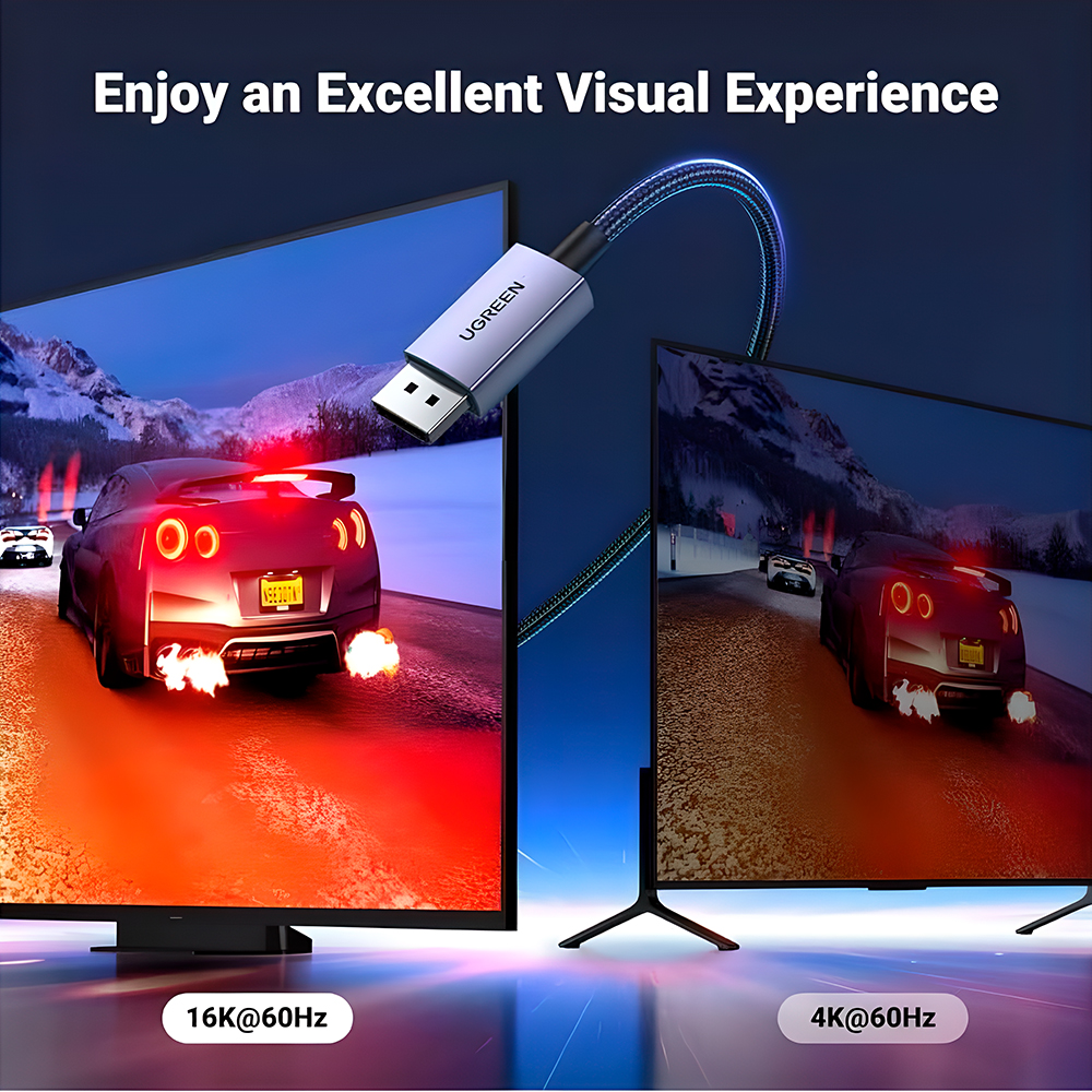 Cabo DisplayPort 2.1 Ugreen 16K 1M Monitor Gamer PC 4K 8K