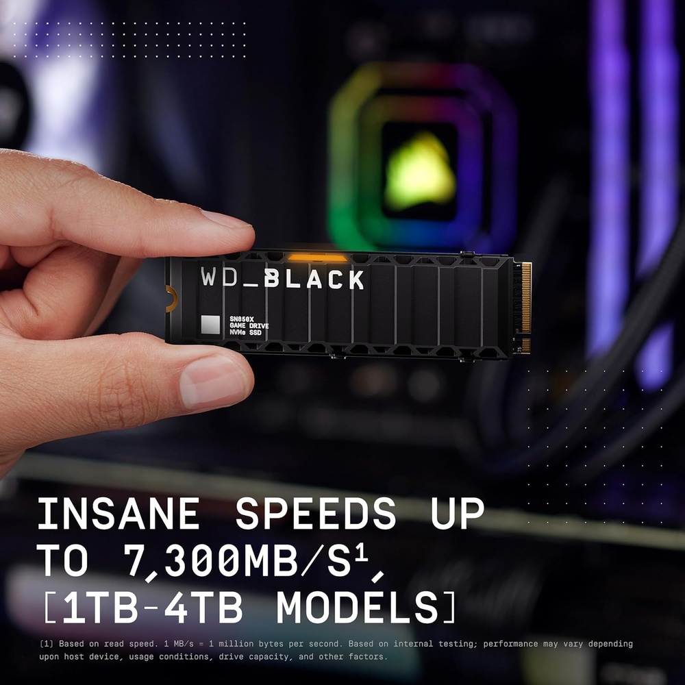 SSD WD Black SN850X 1TB M.2 NVMe Gamer Dissipador Rápido