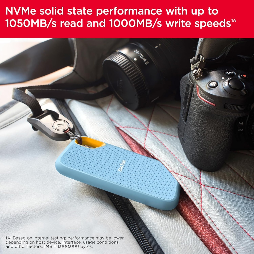 Sandisk Disco Sólido Ssd Externo 1TB Usb Extreme Sky Blue