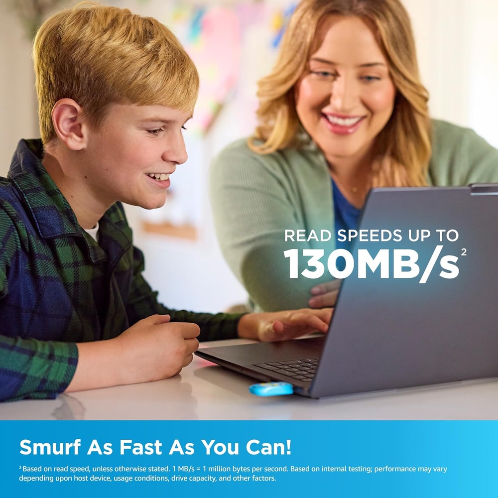 Pen Drive Sandisk Smurfs 128GB USB 3.2 Papa Smurf 130Mbs