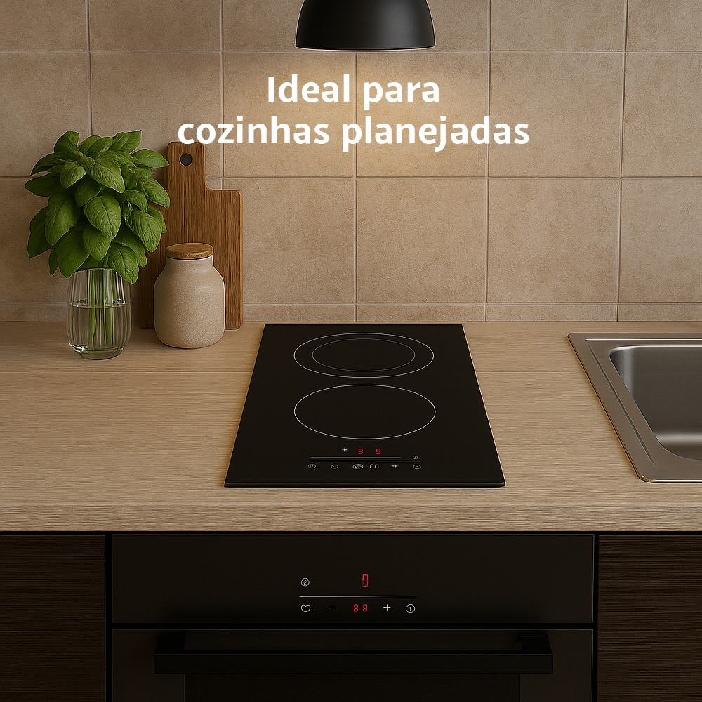 Cooktop Fogão Elétrico Life 2Bocas 220-240V Preto