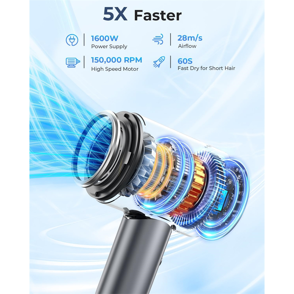 Secador Cabelo Ameifu P2506 Alta Velocidade Profissional 220
