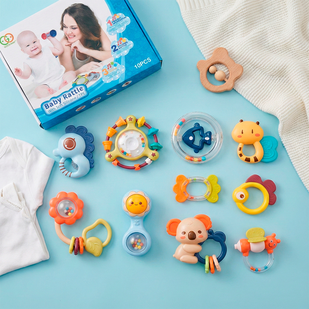 Kit Chocalhos Goodway 10 Peças Sensorial Educativo Som