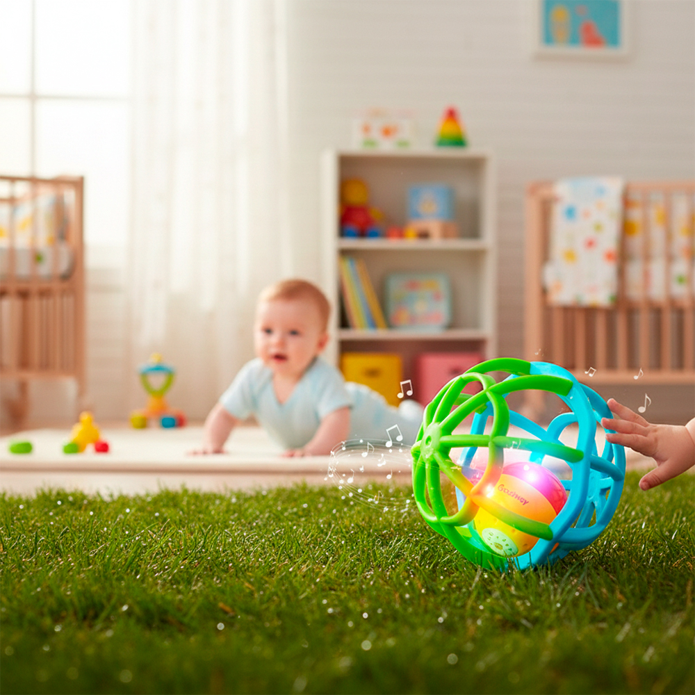 Bola de Chocalho Macia Life G106 Brinquedo Bebê Luz Música