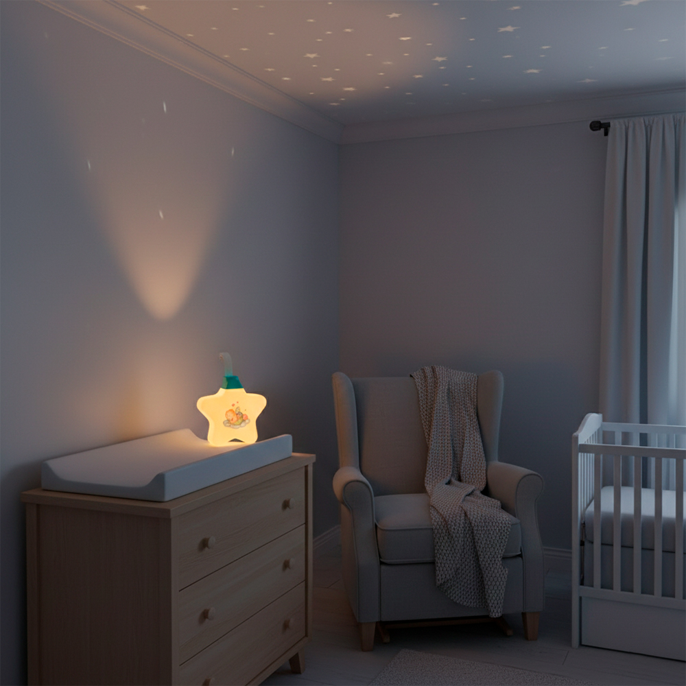 Projetor Musical Life 8661 Luzes Estrelas Brinquedo p/Bebê