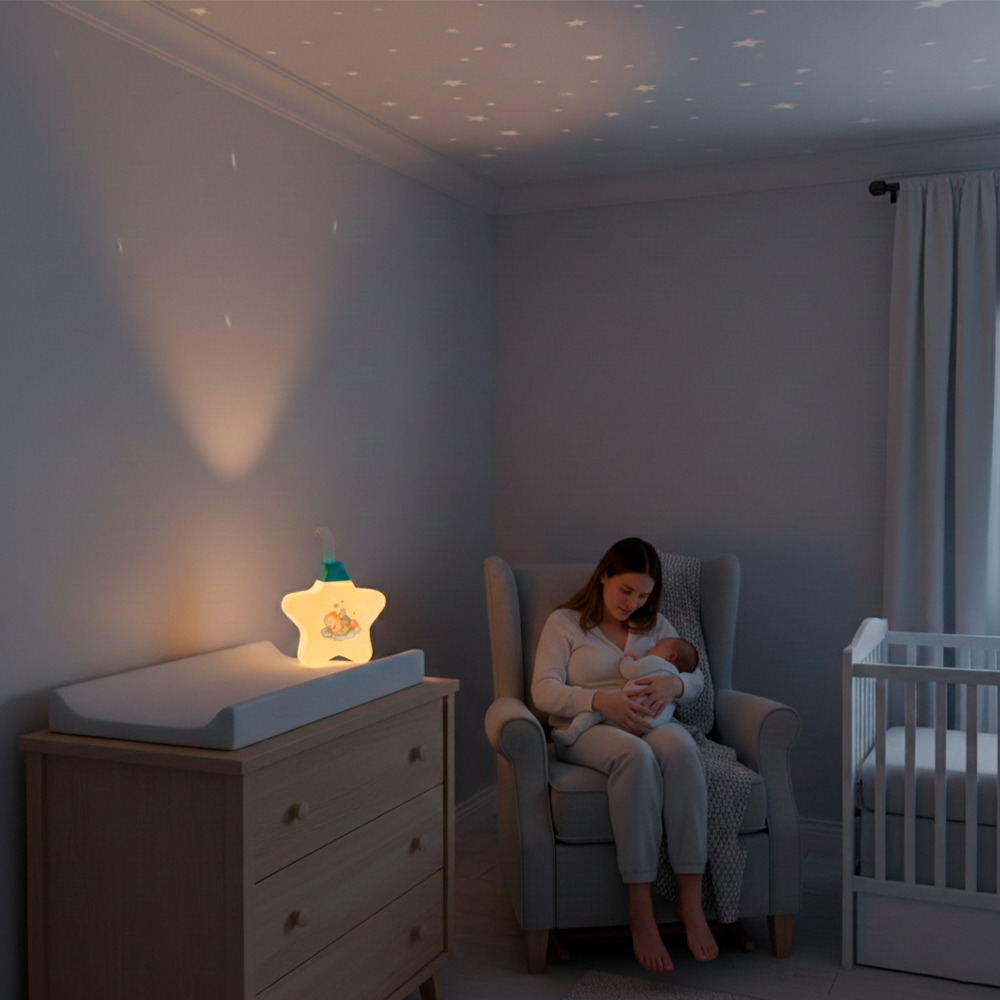 Projetor Musical Life 8661 Luzes Estrelas Brinquedo p/Bebê