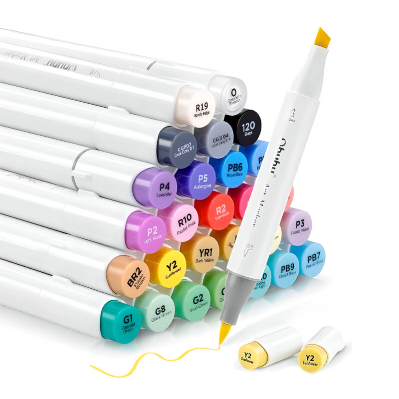 Marcadores Álcool Ohuhu Honolulu 24 Cores Dual Tips Desenho