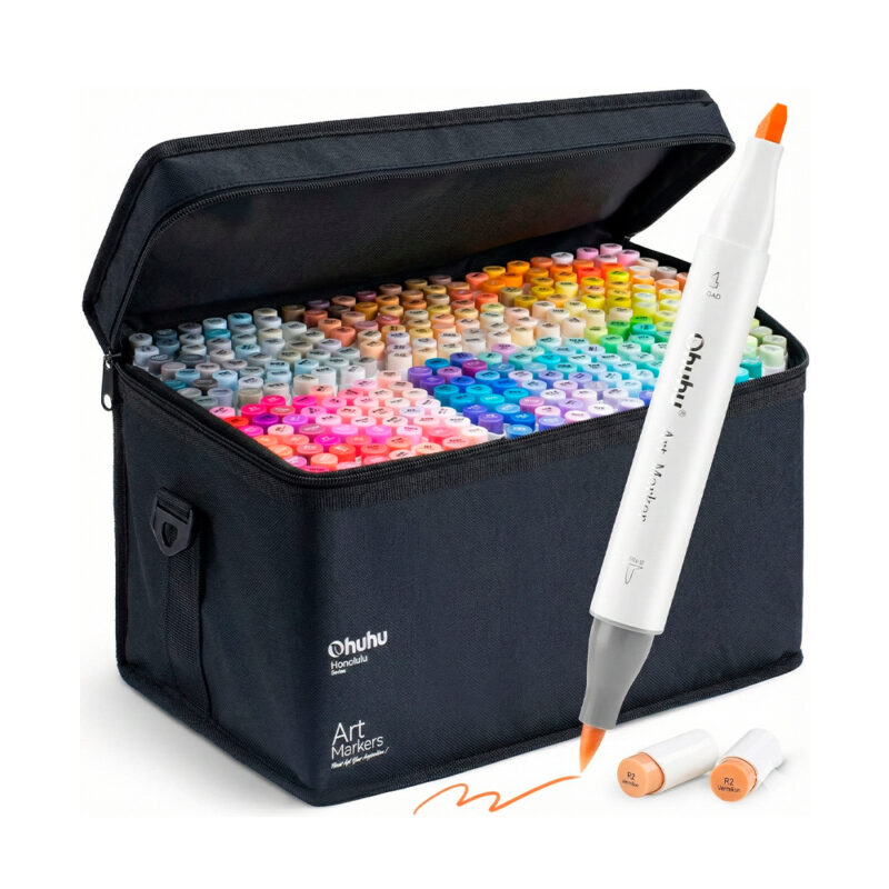 Marcador Álcool Ohuhu Honolulu Ponta Dupla 320 Cores Arte