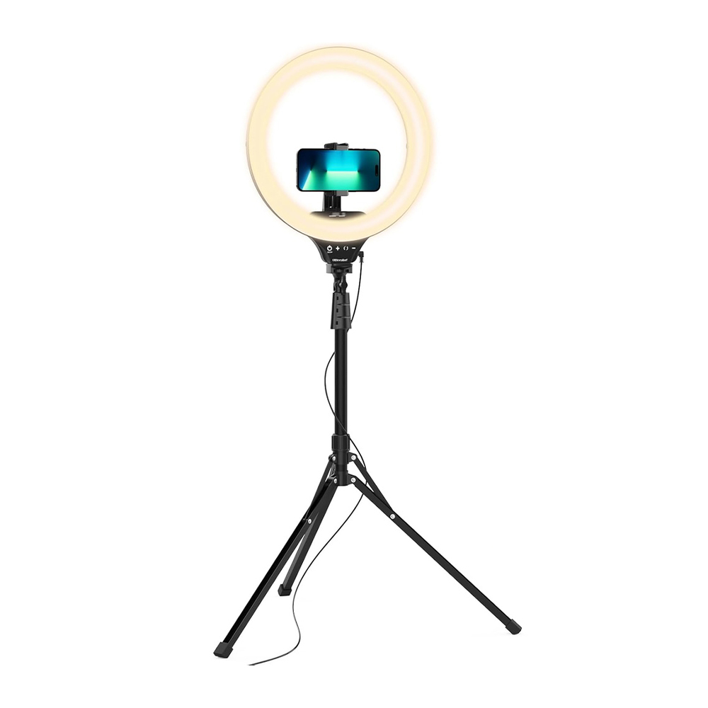 Ring Light 14'' Ubeesize Tripé 160cm Dobrável LED Pro Foto
