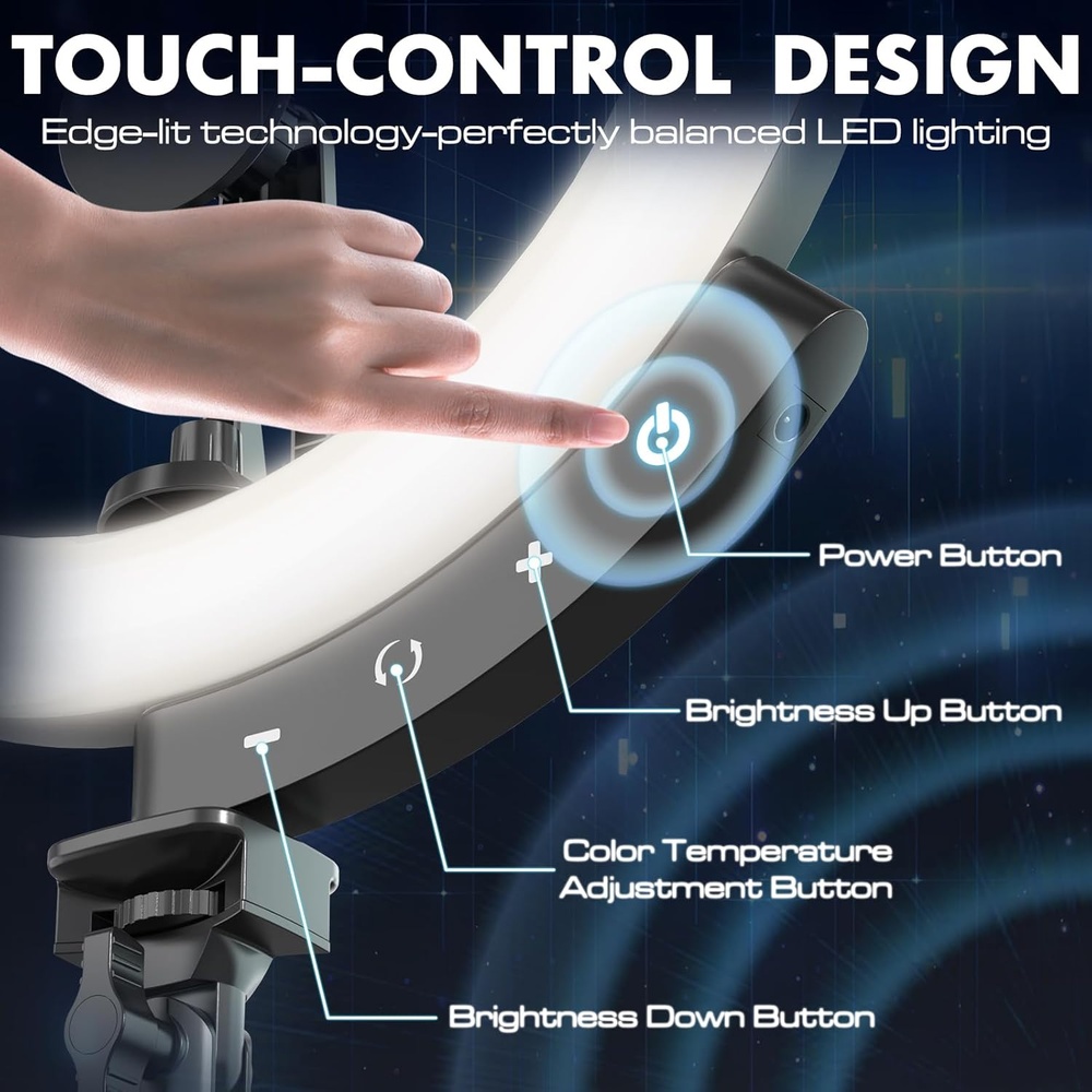 Ubeesize Ring Light 12" Tripé 62" Suporte Magnético Celular