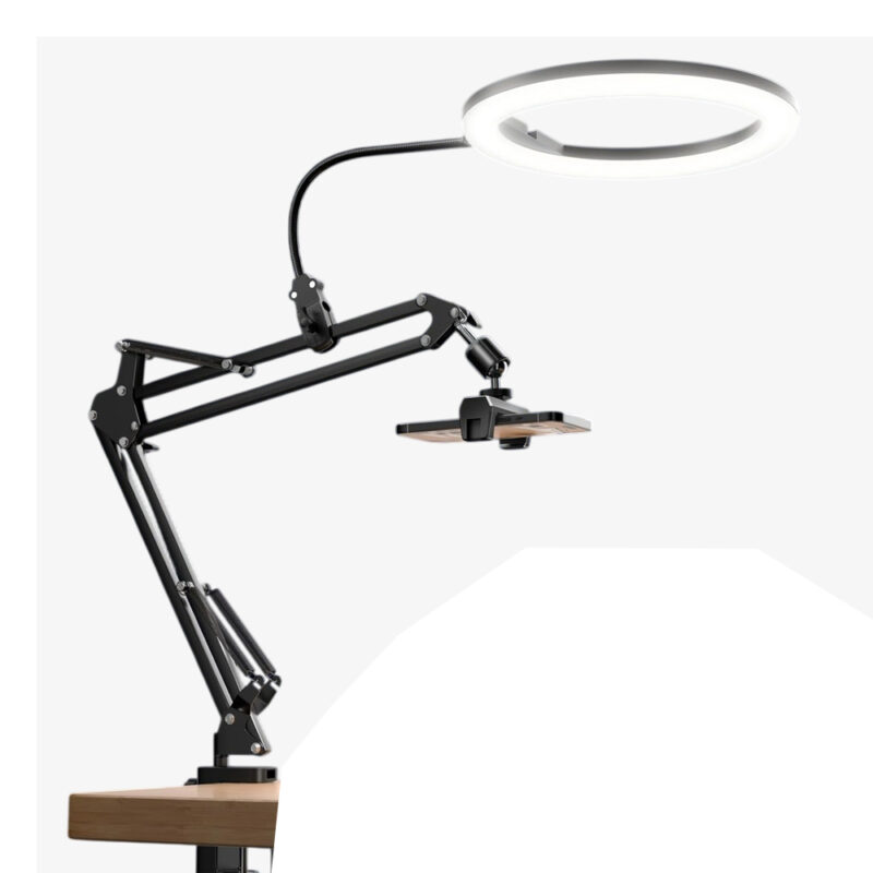 Ring Light LED 10 pol. Ubeesize Tripé Mesa Suporte Celular