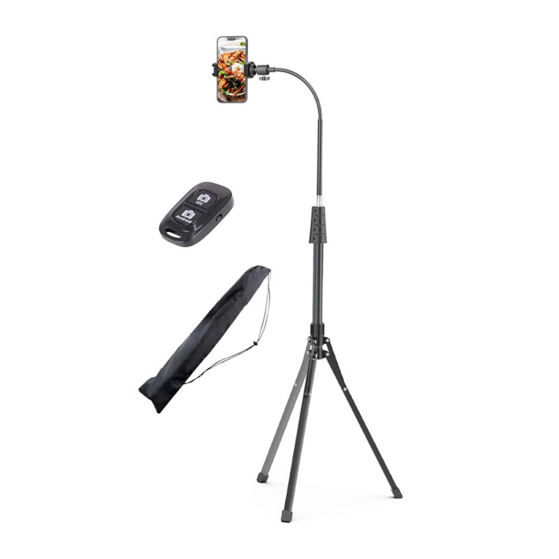 Tripé Ubeesize Celular Gooseneck 92 Pol. Controle Bluetooth