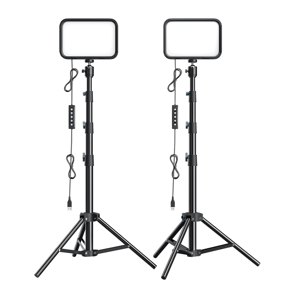 Kit 2 Luzes Ubeesize RGB Tripé Ajustável pra Vídeo Streaming