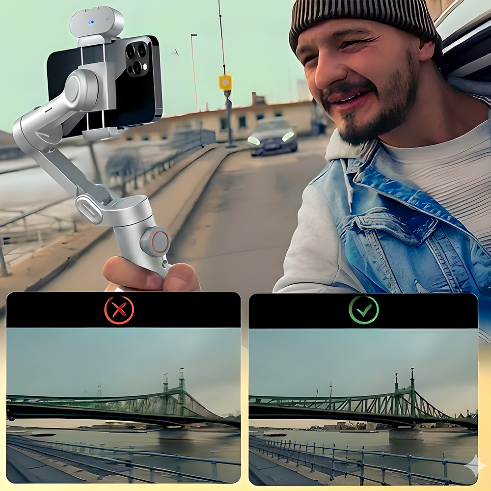 Gimbal Estabilizador 3 Eixos Aochuan Pro para Smartphone