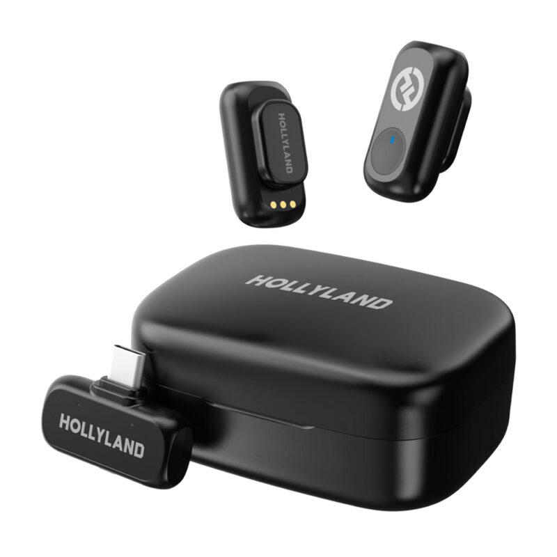 Microfone Lapela Sem Fio Hollyland LARK A1 Duo, USB-C Cinza