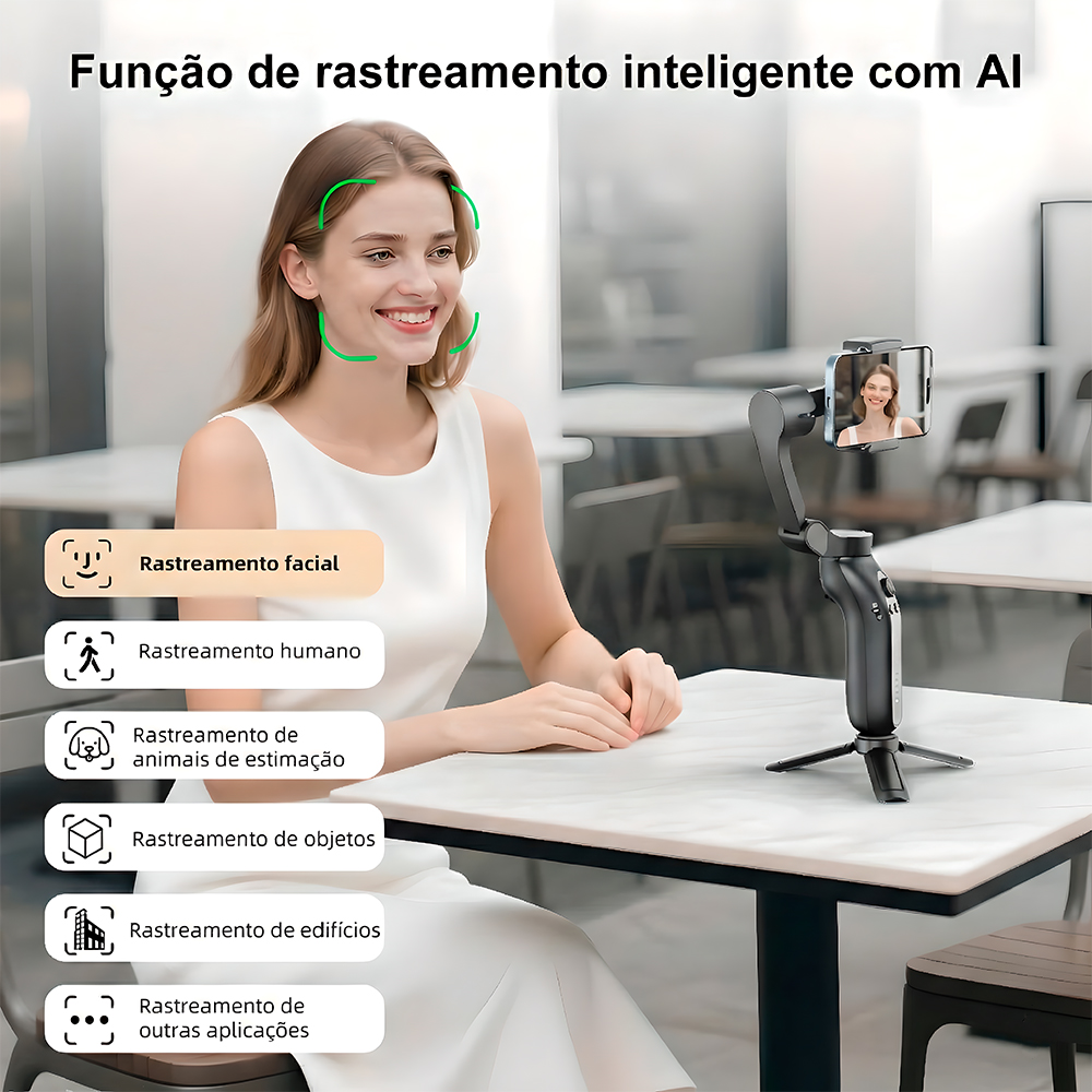 Gimbal Estabilizador Life L7BPro 3 Eixos Celular Smartphone