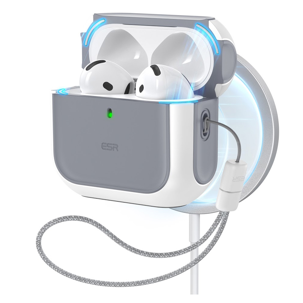Capa ESR para AirPods 4 MagSafe Trava Magnética, Alça Branca