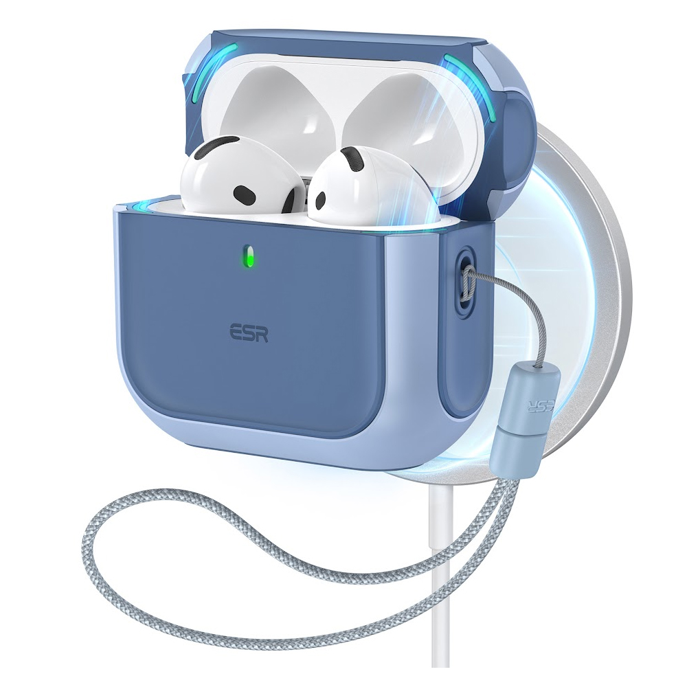 Capa ESR para AirPods 4 MagSafe Trava Magnética, Alça Azul