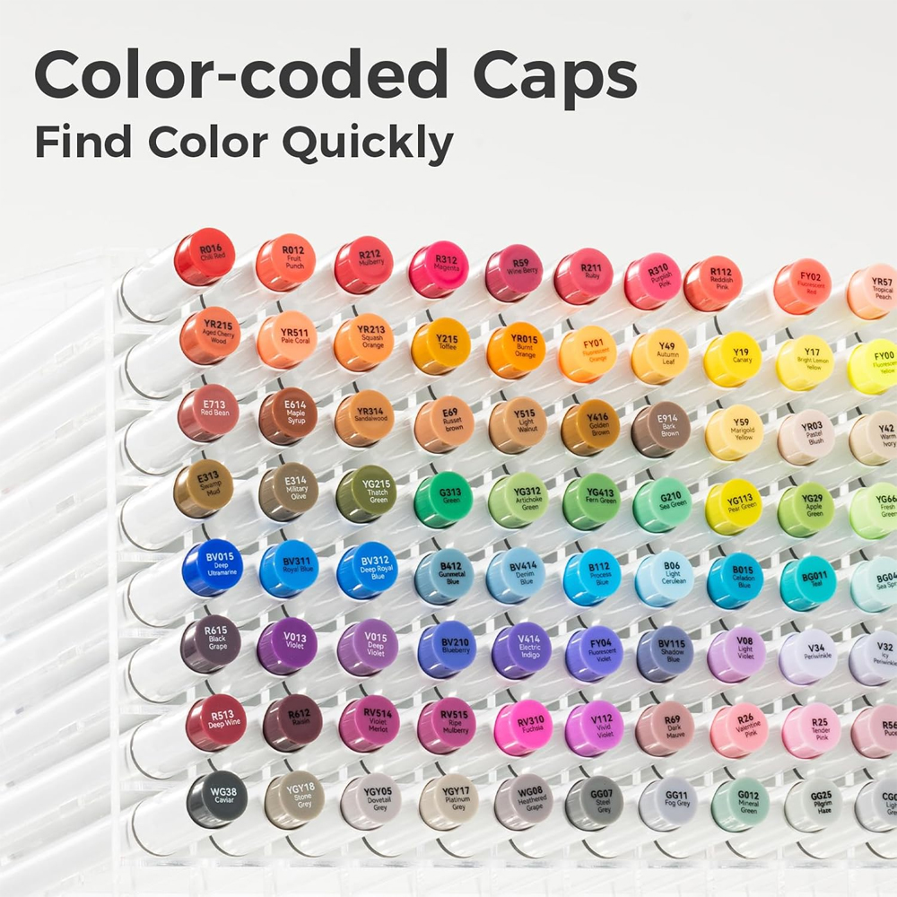 Marcadores Ohuhu Honolulu 104 Cores Ponta Dupla Arte