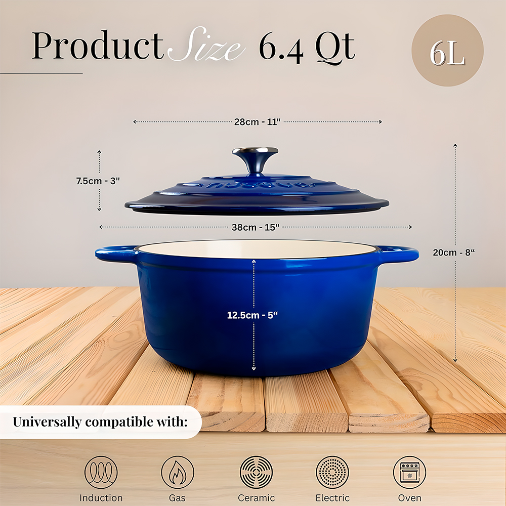 Panela Life Dutch Oven Ferro Fundido 6.4L Forno e Fogão