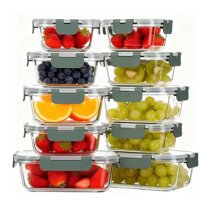 Potes De Vidro Life Kit 10Pcs Herméticos P/Alimentos Marmita