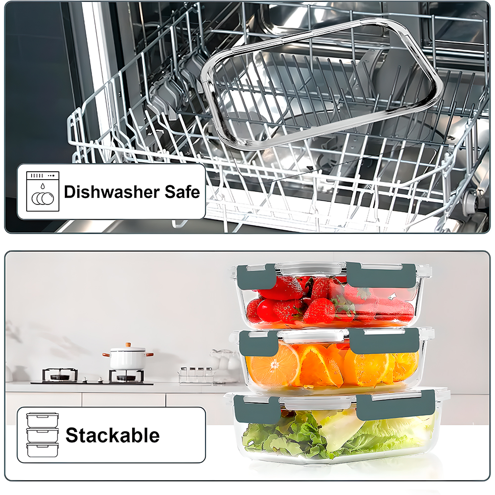 Potes De Vidro Life Kit 10Pcs Herméticos P/Alimentos Marmita