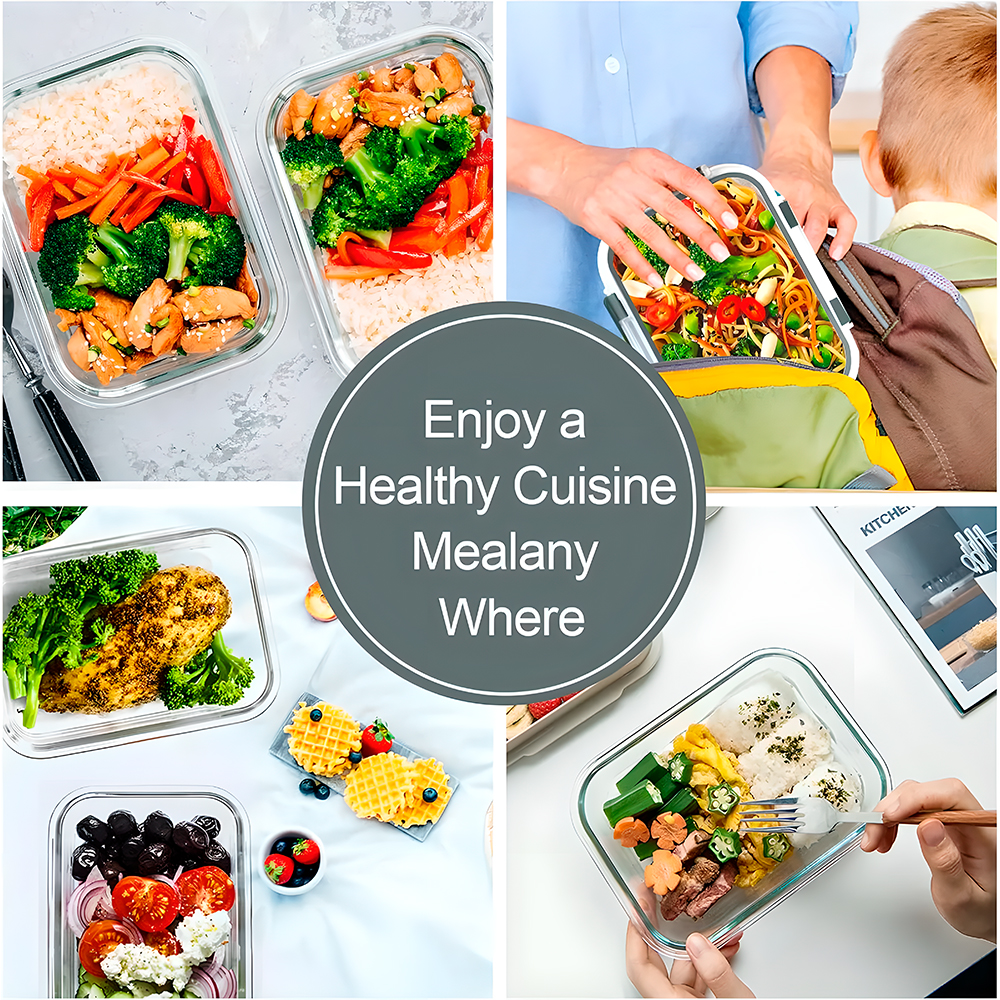 Potes De Vidro Life Kit 10Pcs Herméticos P/Alimentos Marmita